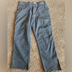 Carhartt Rugged Flex Relaxed Fit Canvas Work Pant 34x27 has a cut hem